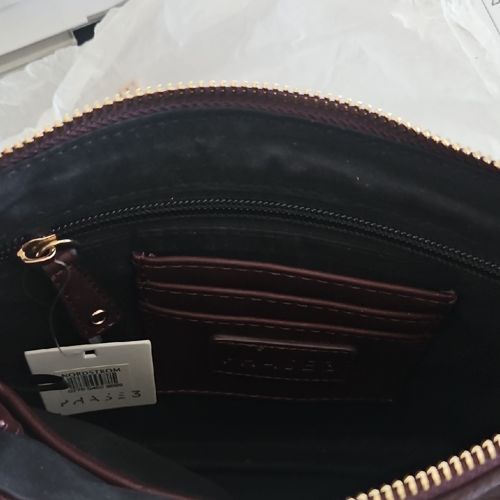 Phase 3 Dark Burgundy Leather Wristlet - Picture 3 of 4